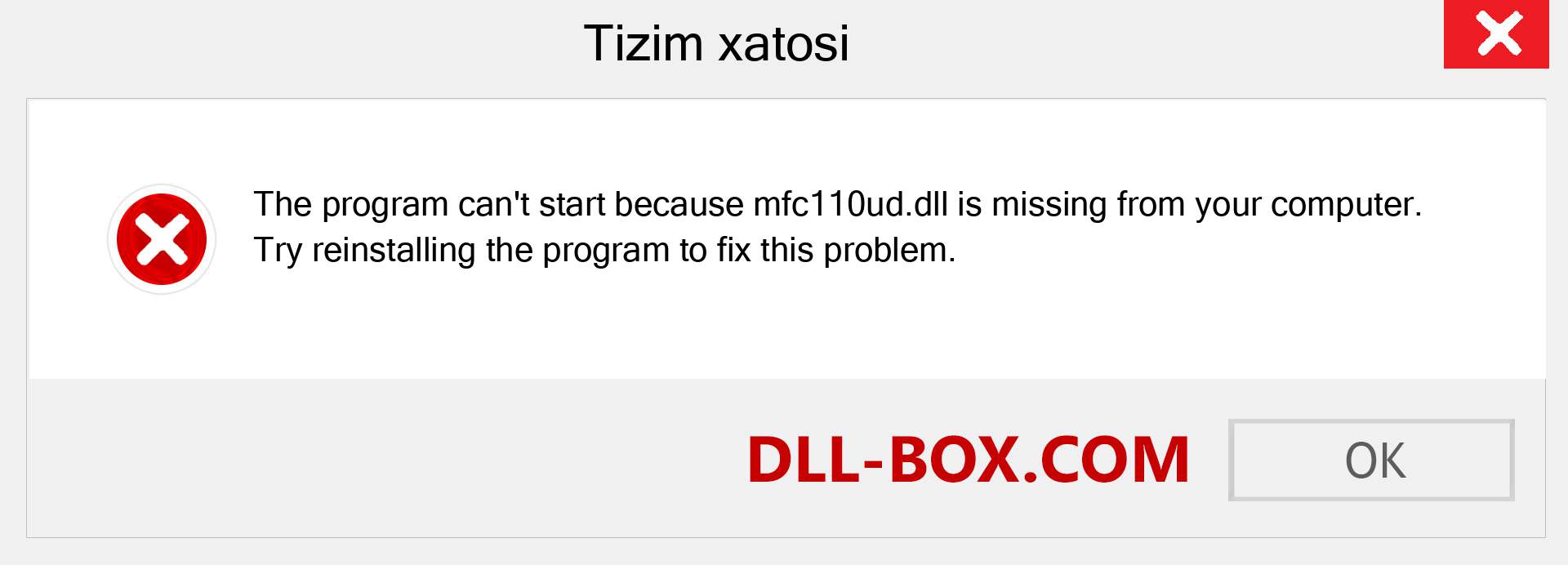 mfc110ud.dll fayli yo'qolganmi?. Windows 7, 8, 10 uchun yuklab olish - Windowsda mfc110ud dll etishmayotgan xatoni tuzating, rasmlar, rasmlar